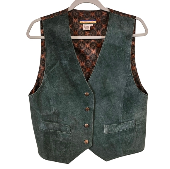 Vintage Jackets & Blazers - Bryn Connelly Leather Vintage Button Down Vest